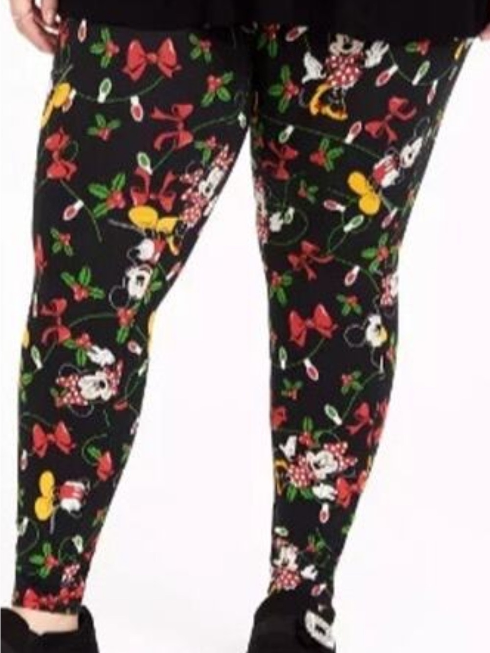 Torrid Disney Black Leggings Holiday Minnie Print size 1 (14/16)